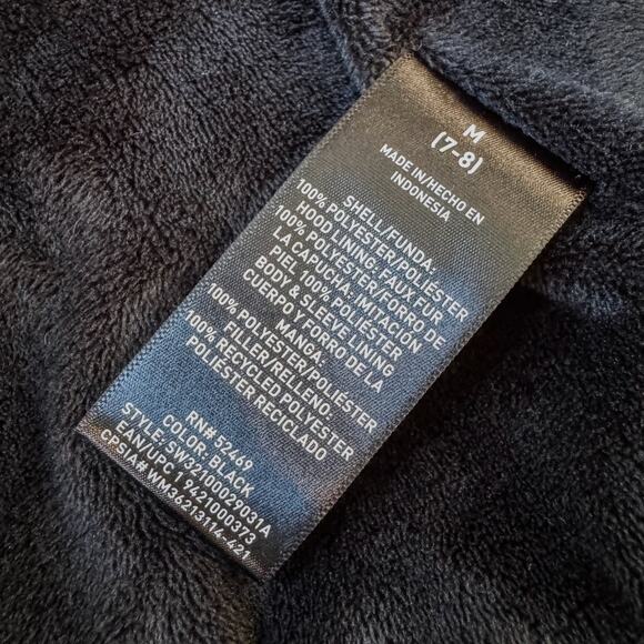 Swiss Tech Black Puffer Jacket/Coat w/ Hood & Faux Fur Lining, Kids Medium 7/8 - Picture 7 of 11